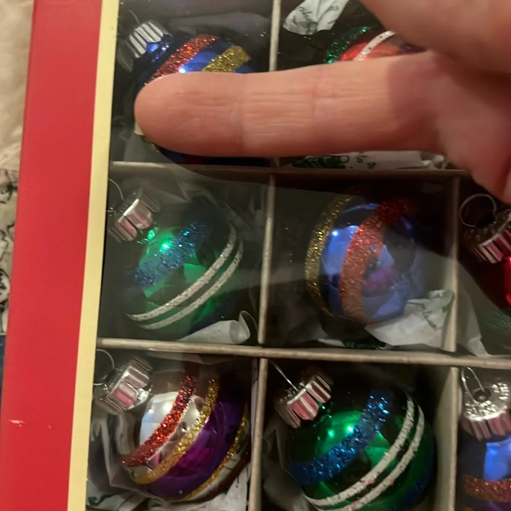 NWT Christopher Radko Shiny Brite small glass Christmas ornaments